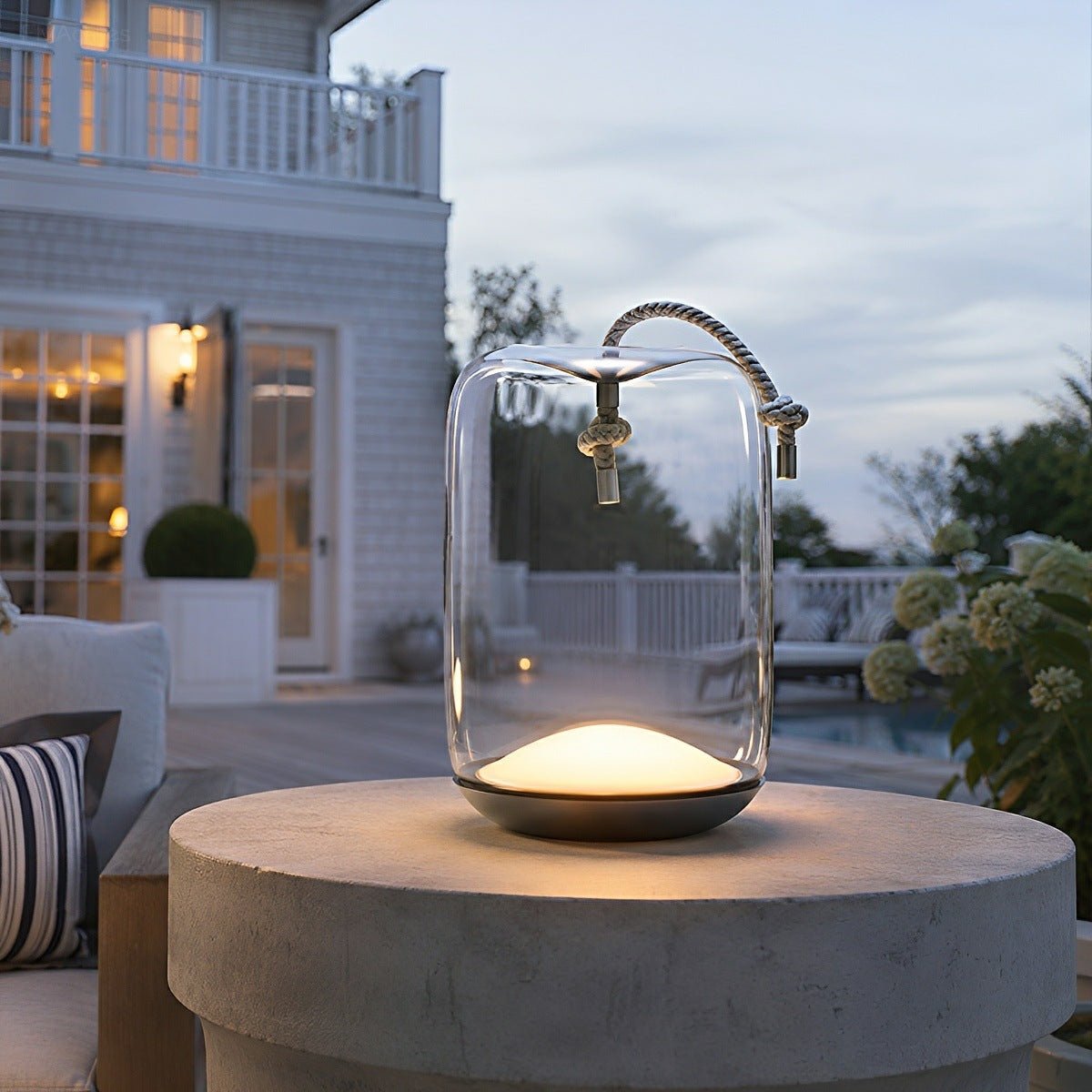 Glass Cylinder Waterproof LED Outdoor Portable Lantern Floor Lamp - Flyachilles