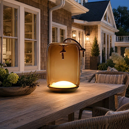 Glass Cylinder Waterproof LED Outdoor Portable Lantern Floor Lamp - Flyachilles