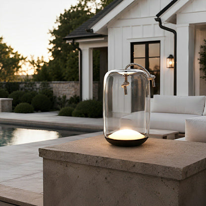 Glass Cylinder Waterproof LED Outdoor Portable Lantern Floor Lamp - Flyachilles