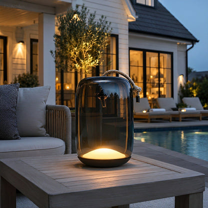 Glass Cylinder Waterproof LED Outdoor Portable Lantern Floor Lamp - Flyachilles