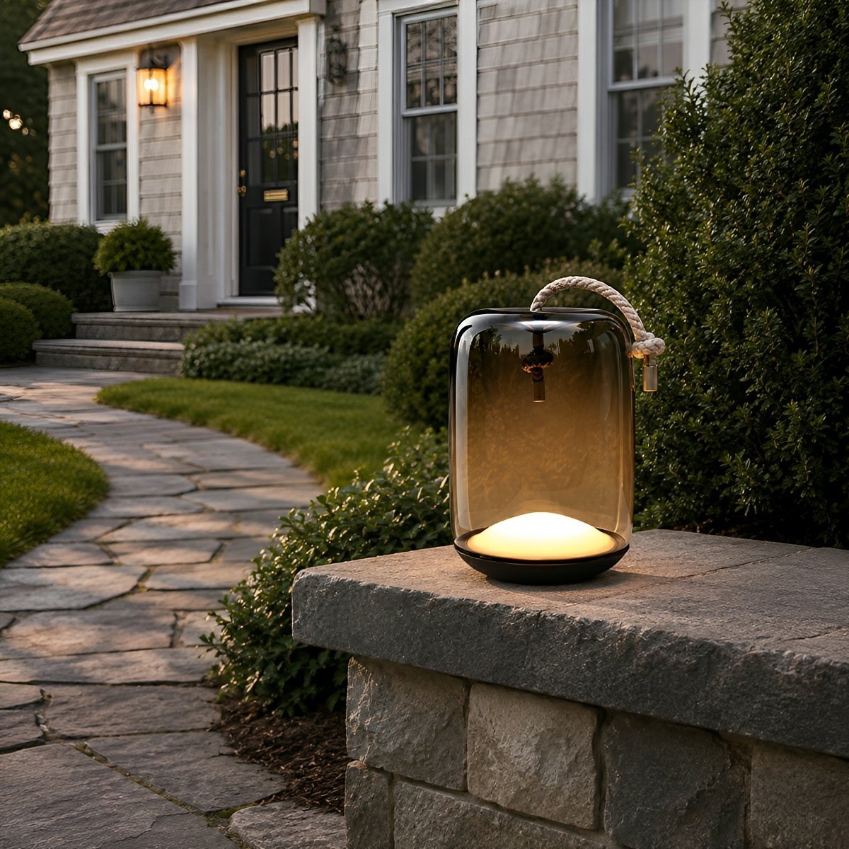 Glass Cylinder Waterproof LED Outdoor Portable Lantern Floor Lamp - Flyachilles