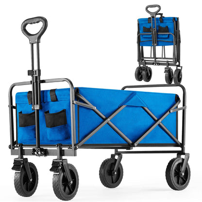 Heavy Duty 600D Folding All - Terrain Wagon Cart for Camping &amp; Shopping, 330lbs - Flyachilles