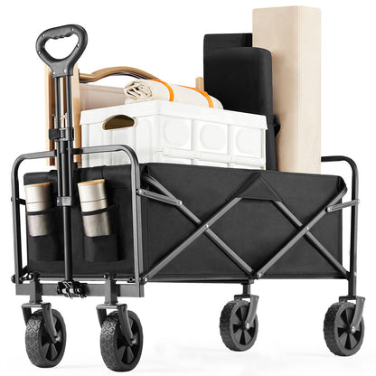 Heavy Duty 600D Folding All - Terrain Wagon Cart for Camping &amp; Shopping, 330lbs - Flyachilles