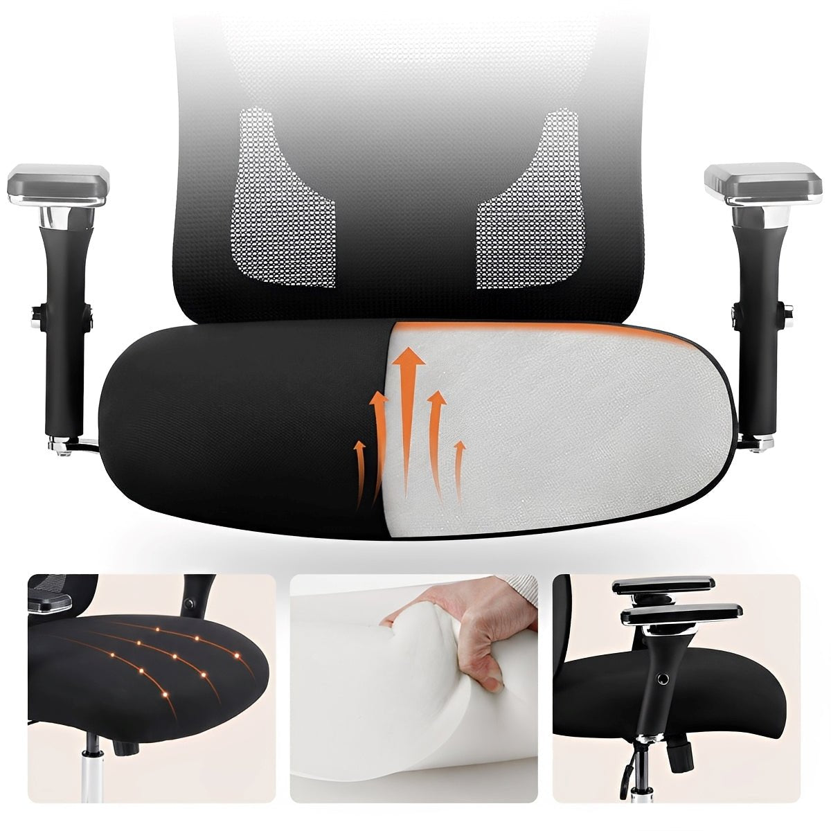 Heavy Duty Mesh Ergonomic Office Chair for Big and Tall - Flyachilles