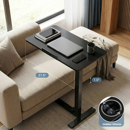 Height-Adjustable Bedside Table on Wheels – Portable - Flyachilles
