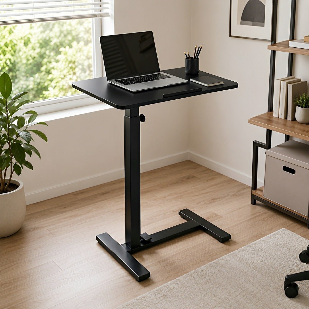 Height-Adjustable Bedside Table on Wheels – Portable - Flyachilles