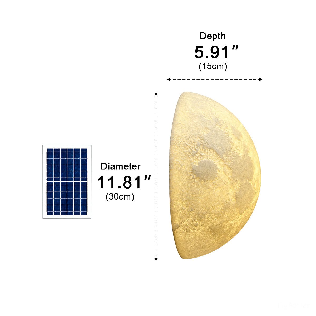 Hemisphere Moon Waterproof Outdoor Porch LED Exterior Wall Lights - Flyachilles