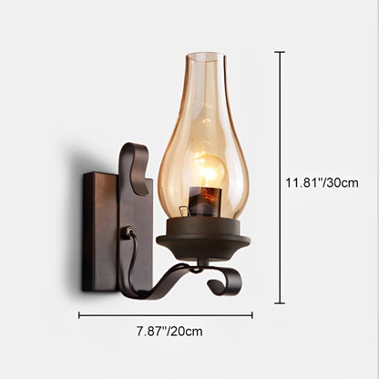 Indoor Industrial LED Kerosene Oil Lamp Wall Sconces - Flyachilles
