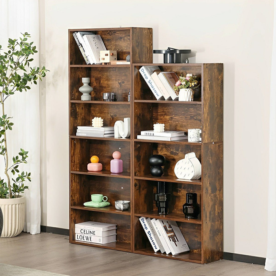 Industrial Bookcase Open Storage Shelf - Flyachilles