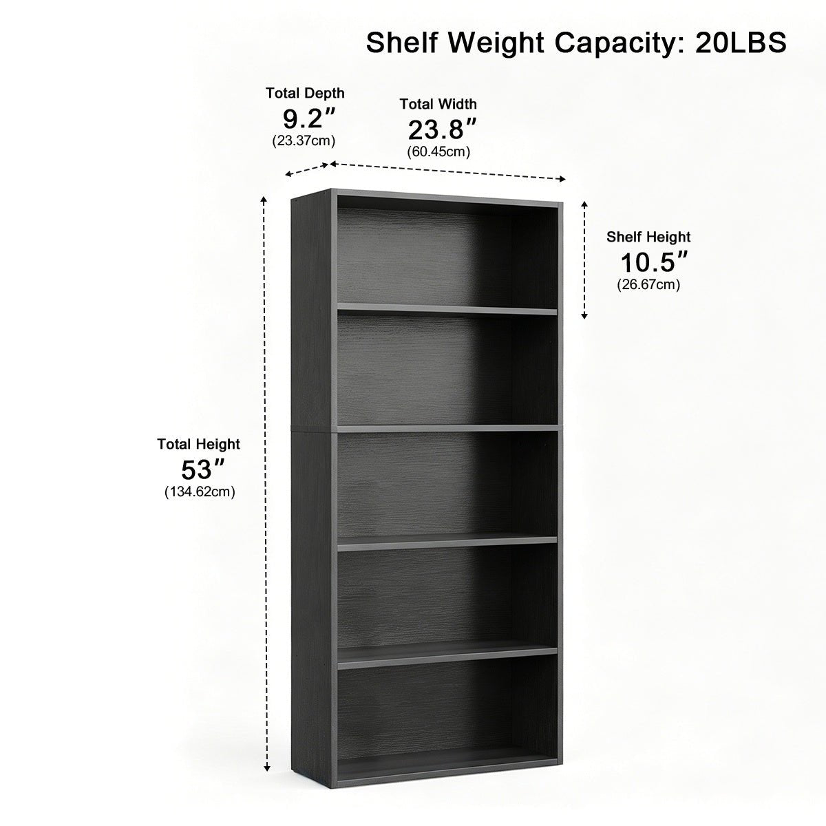 Industrial Bookcase Open Storage Shelf - Flyachilles