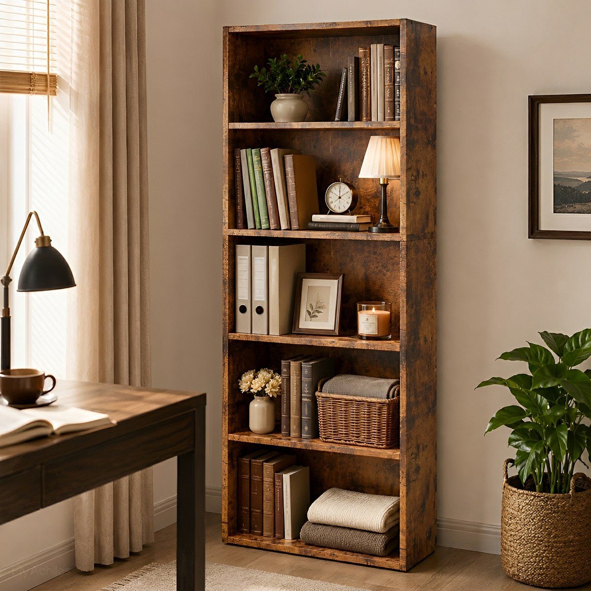 Industrial Bookcase Open Storage Shelf - Flyachilles