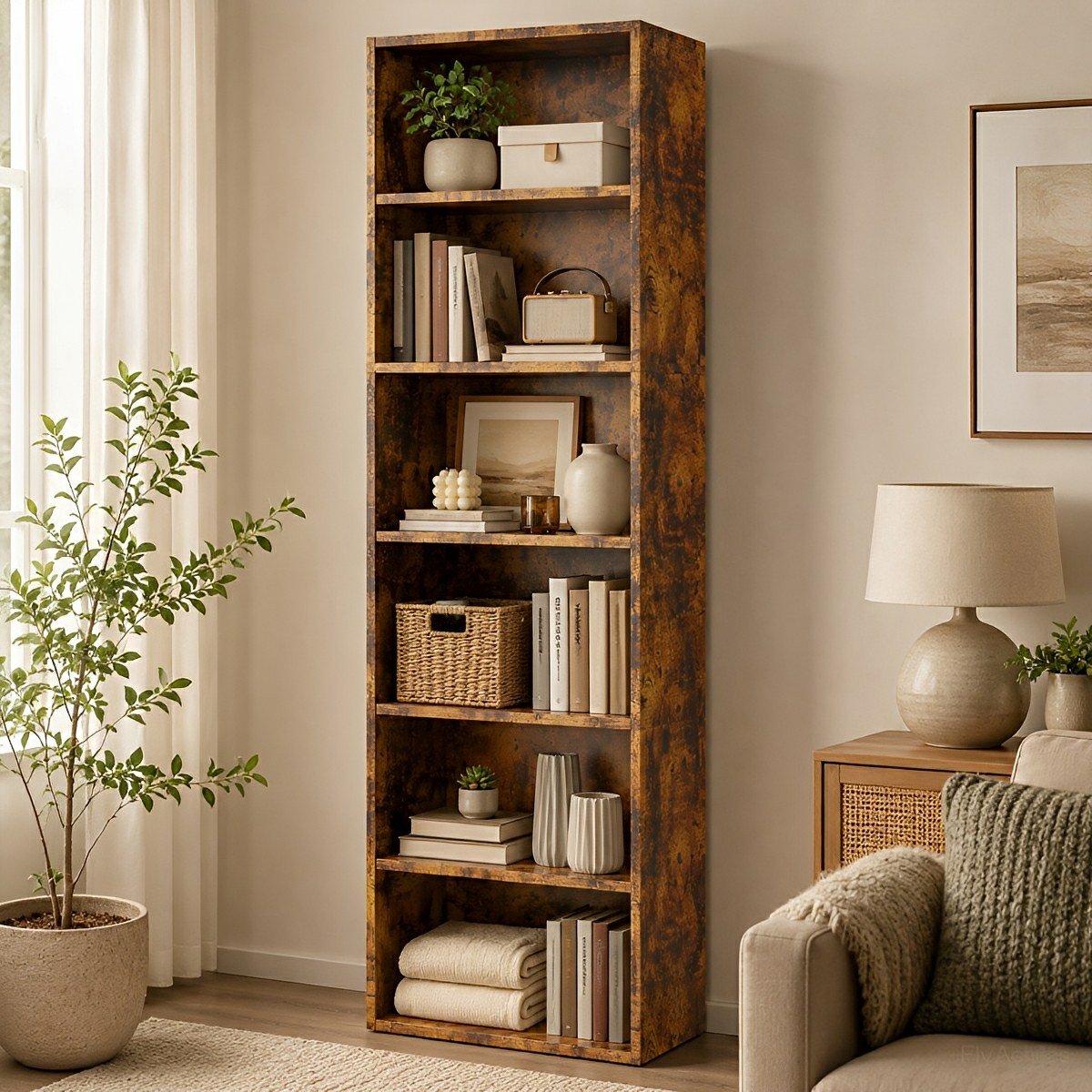 Industrial Bookcase Open Storage Shelf - Flyachilles