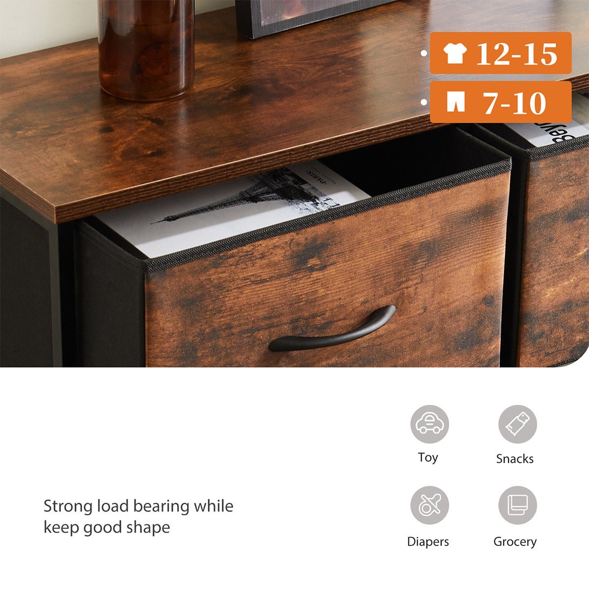 Large Capacity 5 - 10 Drawer Fabric Storage Cabinet Organizer - Flyachilles