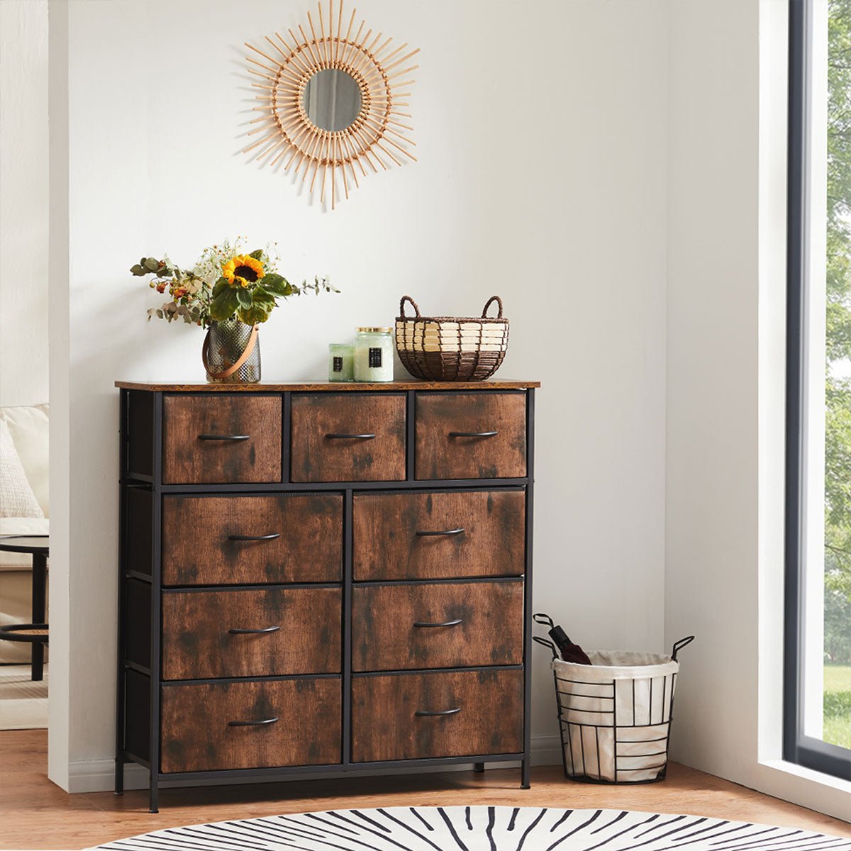 Large Capacity 5 - 10 Drawer Fabric Storage Cabinet Organizer - Flyachilles