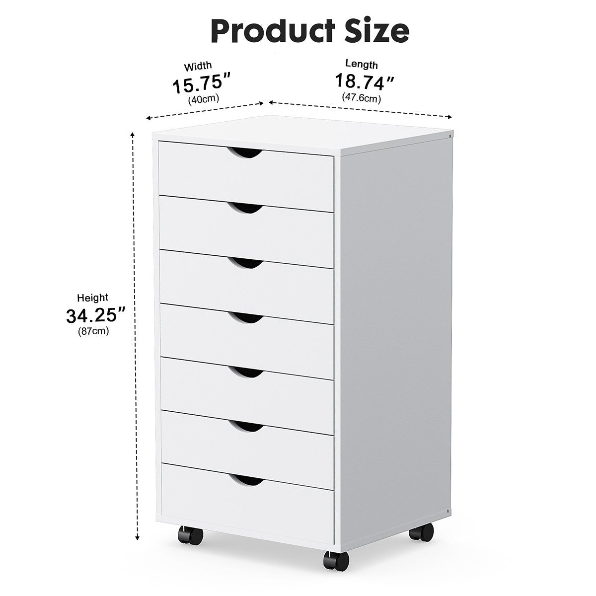 Large Capacity Mobile Storage Cabinet Organizer with Wheels - Flyachilles