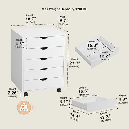 Large Capacity Mobile Storage Cabinet Organizer with Wheels - Flyachilles