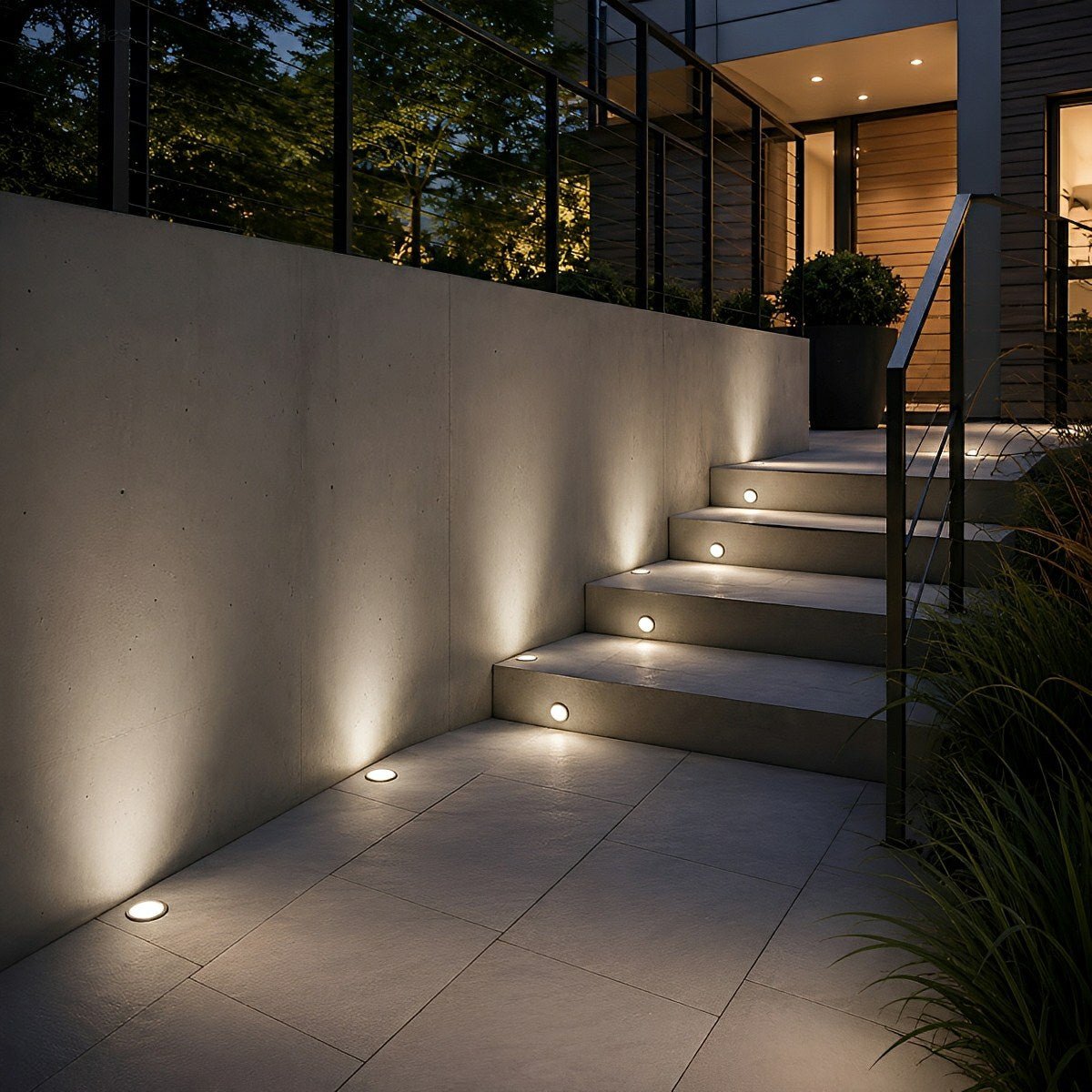 LED Deck Stair Lights Plug In Outdoor Step Lights Recessed In - ground 8 Pcs - Flyachilles
