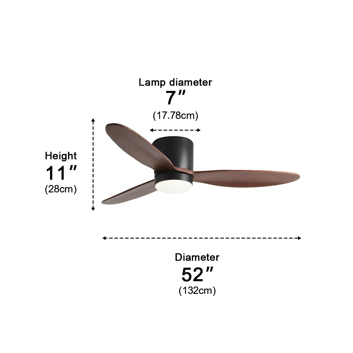 LED Inverter Silent White Low Floor DC Motor Simple Ceiling Fan Light - Flyachilles