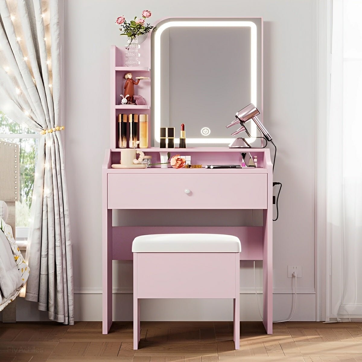 LED Makeup Vanity Table – 3-Color Temperature Light - Flyachilles