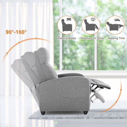 Manual Massage Heating Recliner Chair Winback Single Sofa - Flyachilles