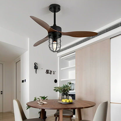 Mid - Century Modern DC Motor Reverse Ceiling Fan - with Lanterns Light - Flyachilles