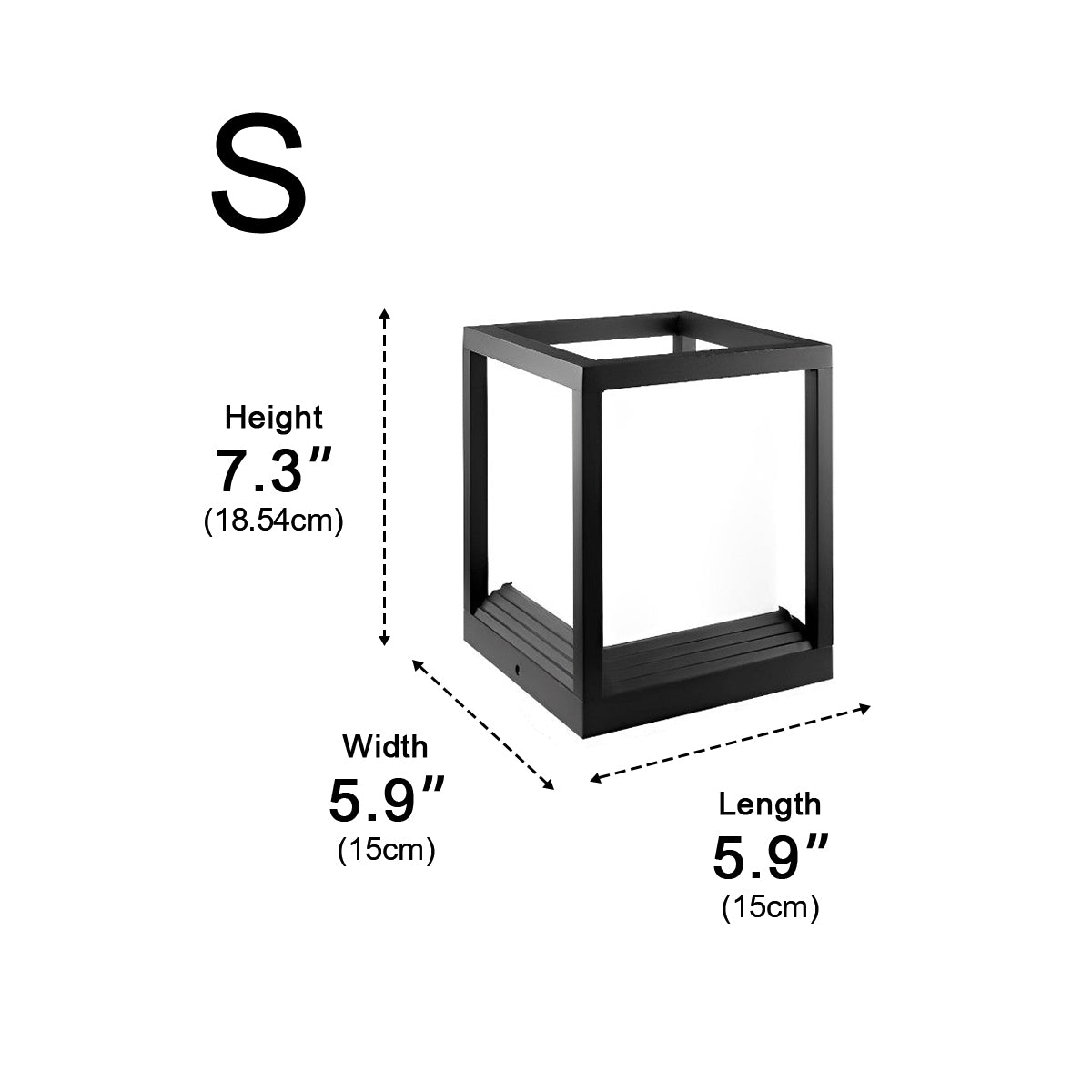 Minimalist Square Waterproof LED Black Modern Solar Fence Post Lights - Flyachilles
