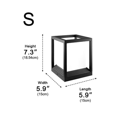 Minimalist Square Waterproof LED Black Modern Solar Fence Post Lights - Flyachilles
