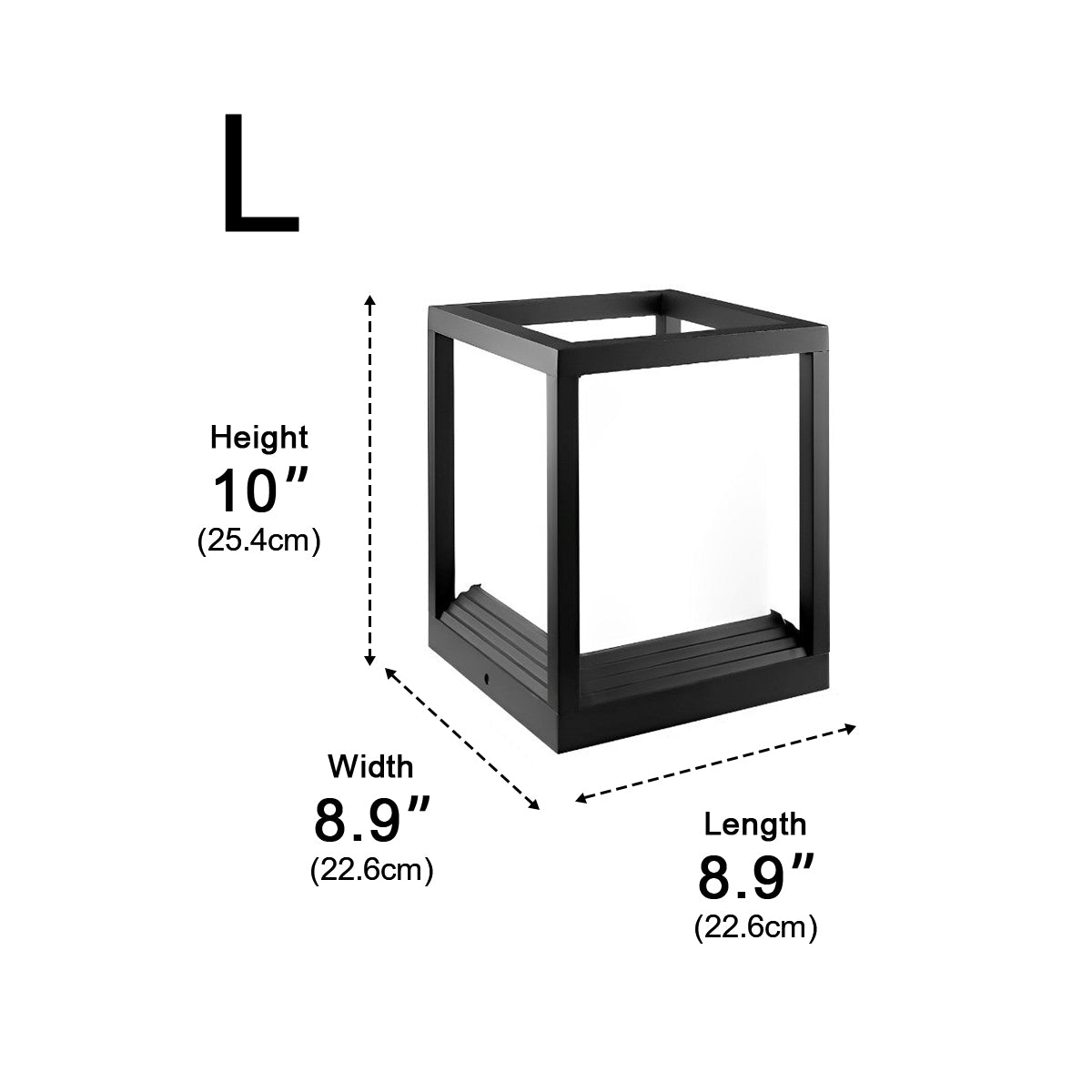Minimalist Square Waterproof LED Black Modern Solar Fence Post Lights - Flyachilles