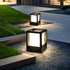 Minimalist Square Waterproof LED Black Modern Solar Fence Post Lights Colum Light - Flyachilles