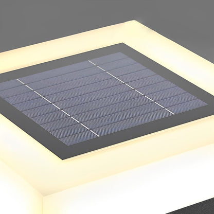 Minimalist Square Waterproof LED Black Modern Solar Post Caps Lights - Flyachilles