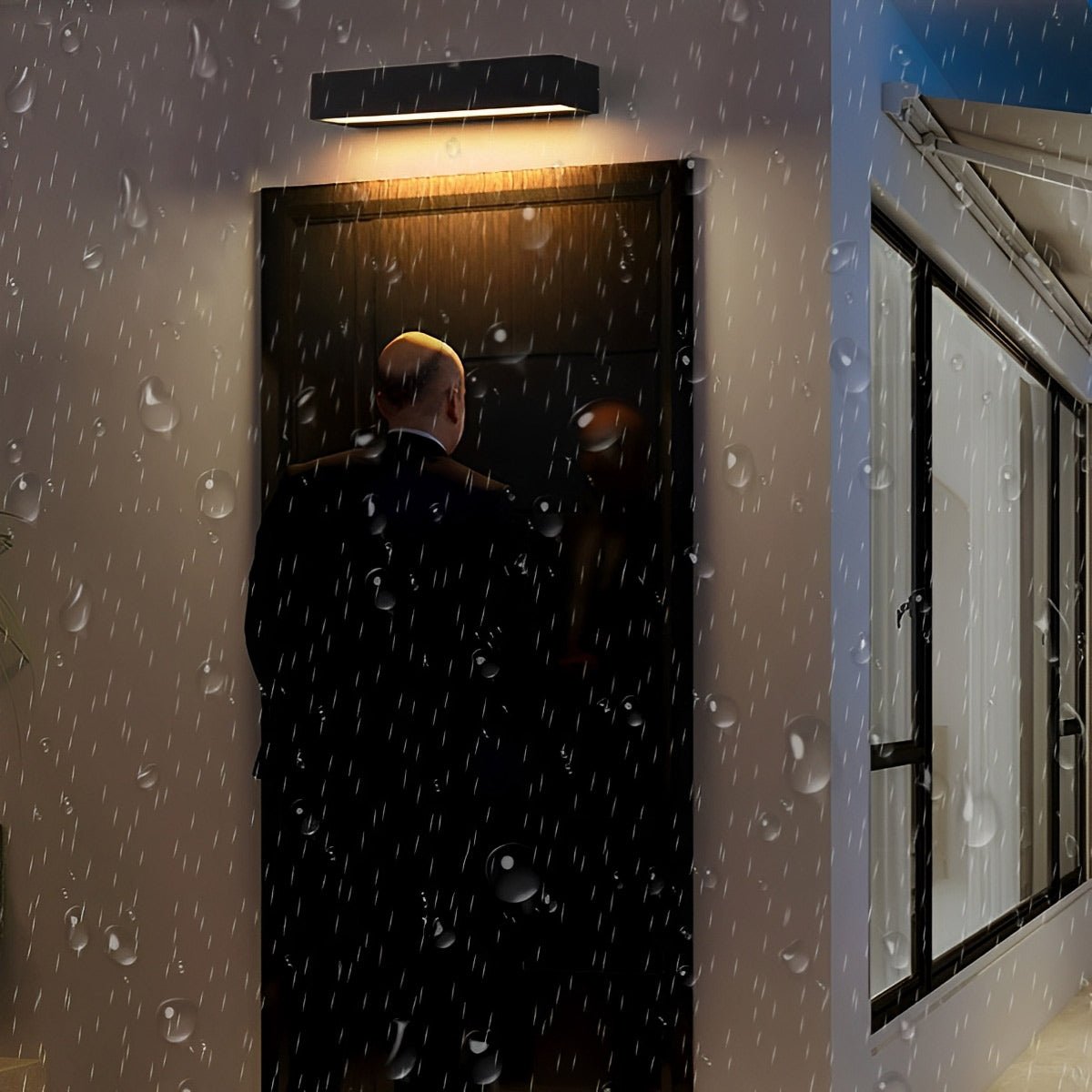Minimalist Waterproof LED Black Modern Outdoor Wall Washer Light - Flyachilles