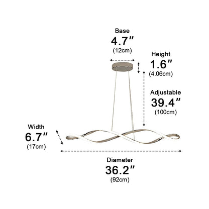 Minimalist Waves Stepless Dimming LED Electroplating Modern Chandelier - Flyachilles