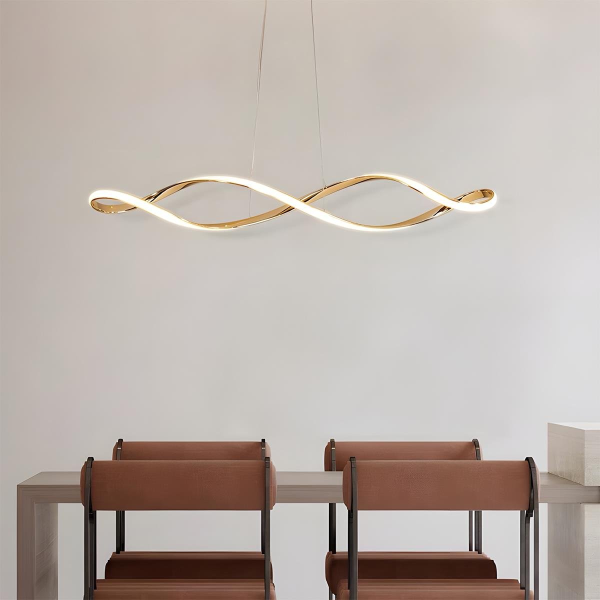 Minimalist Waves Stepless Dimming LED Electroplating Modern Chandelier - Flyachilles