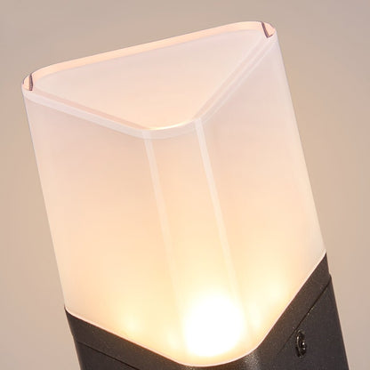 Modern 3 - Sided Solar Triangle LED Outdoor Pathway Bollard Light - Flyachilles