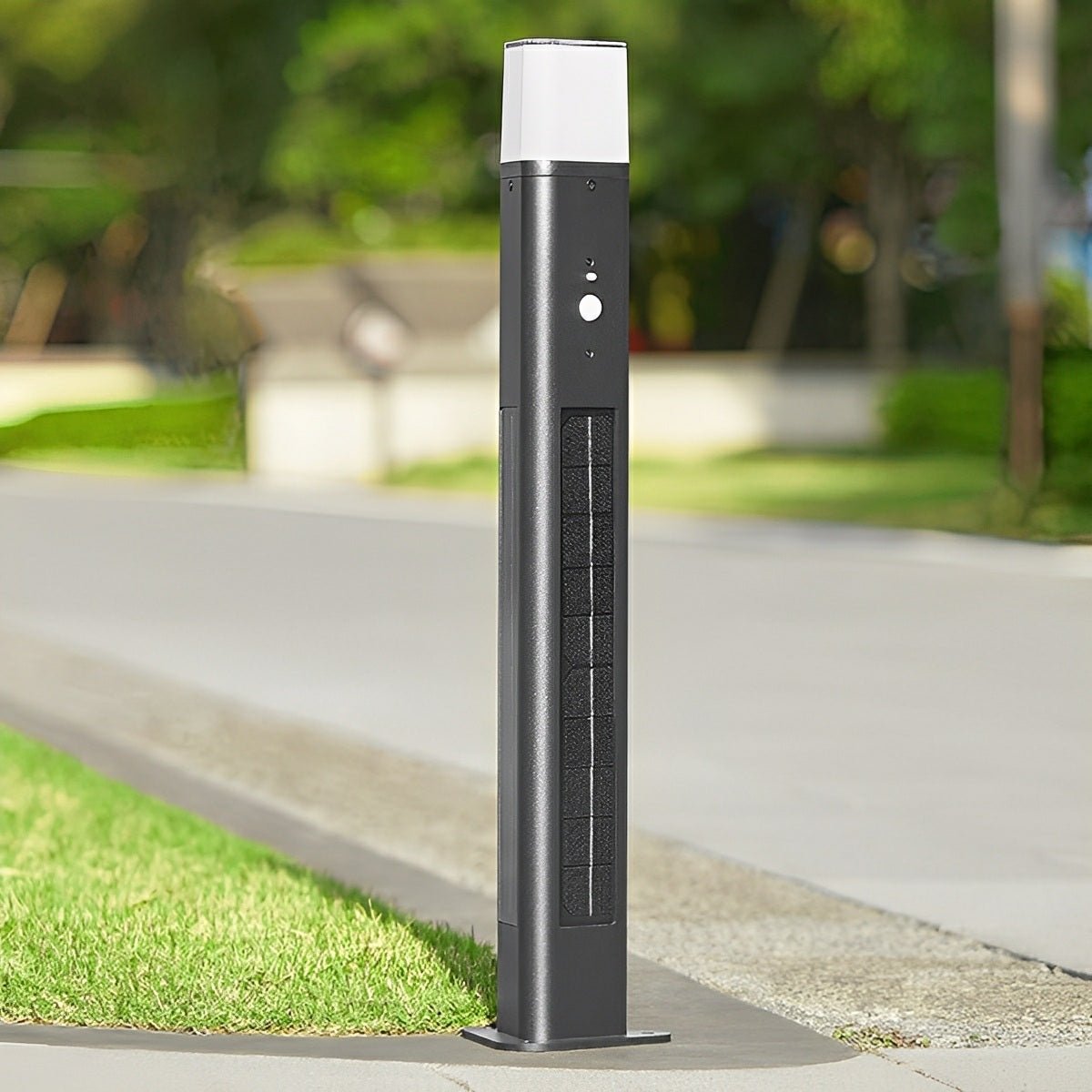 Modern 3 - Sided Solar Triangle LED Outdoor Pathway Bollard Light - Flyachilles