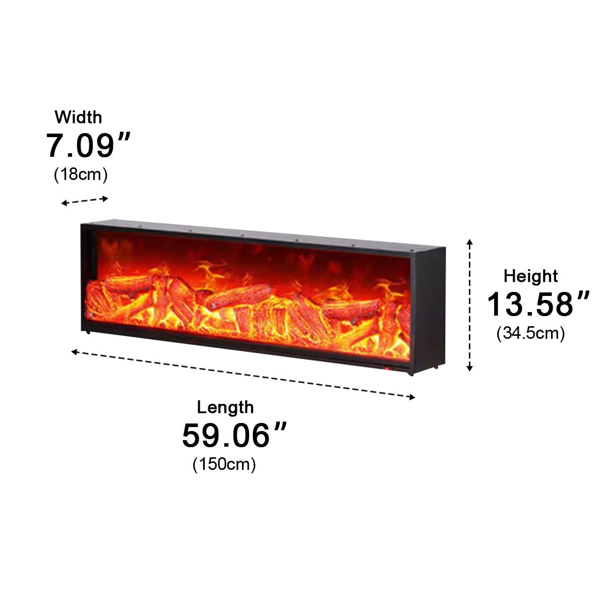 Modern 3D LED Flame Wall Fireplace Light Ambient Lighting - Flyachilles