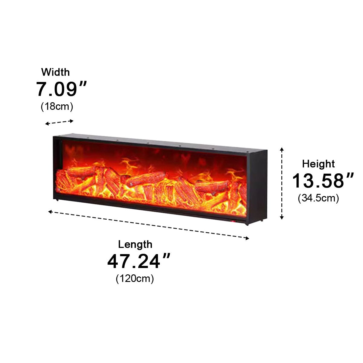 Modern 3D LED Flame Wall Fireplace Light Ambient Lighting - Flyachilles