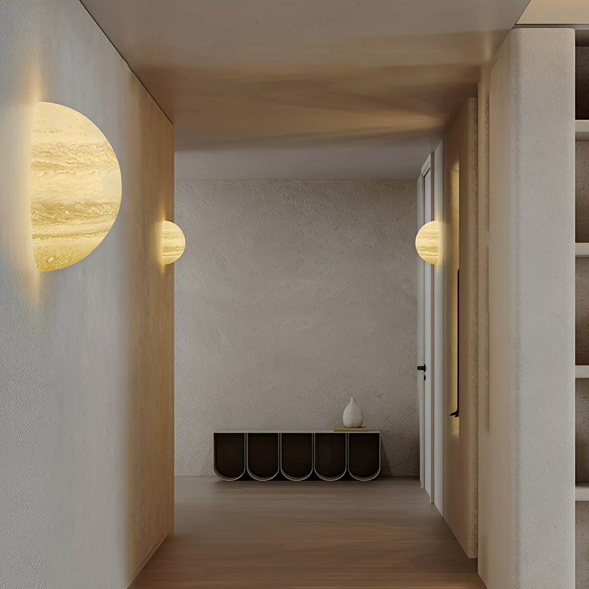 Modern 3D Moon Jupiter Planet LED Indoor Wall Lights - Flyachilles