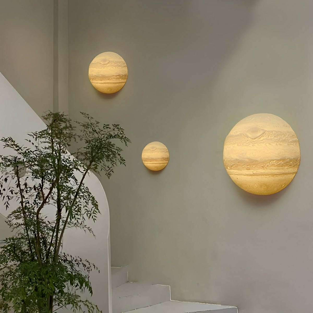Modern 3D Moon Jupiter Planet LED Indoor Wall Lights - Flyachilles