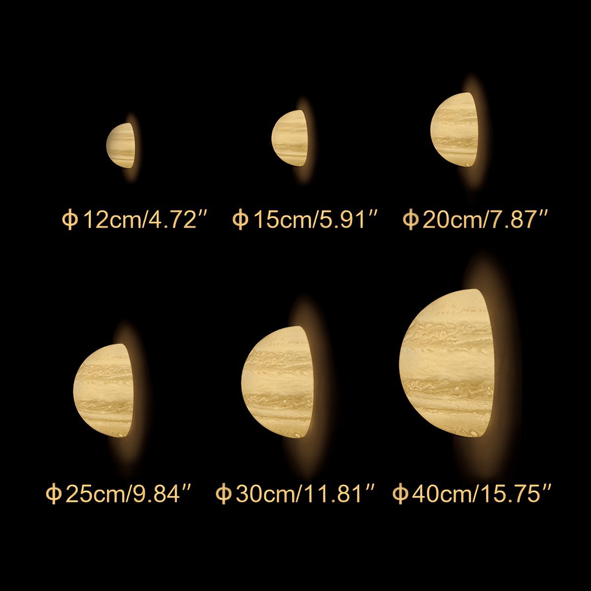 Modern 3D Moon Jupiter Planet LED Indoor Wall Lights - Flyachilles