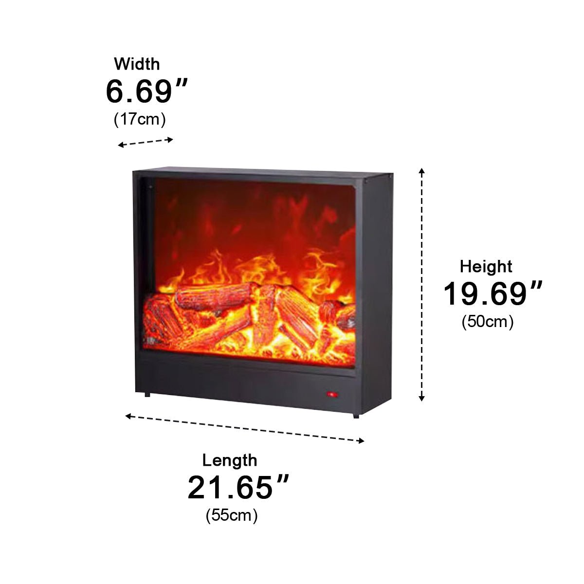 Modern 3D Simulated LED Flame Electric Fireplace Wall Heater - Flyachilles