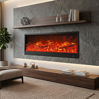 Modern 3D Simulated LED Flame Electric Fireplace Wall Heater - Flyachilles