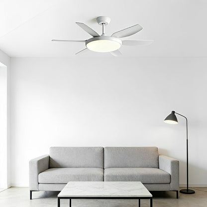 Modern 6 - Blade Scandinavian Minimalist Ceiling Fan with LED Light - Flyachilles