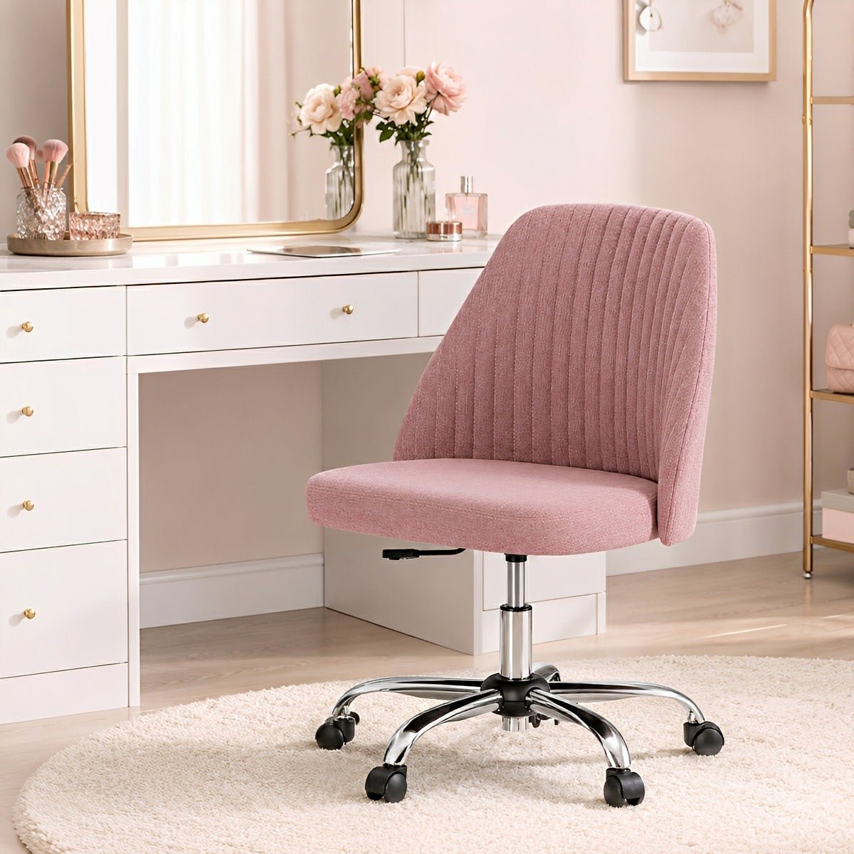 Modern Armless Office Chair with Wheels - Flyachilles