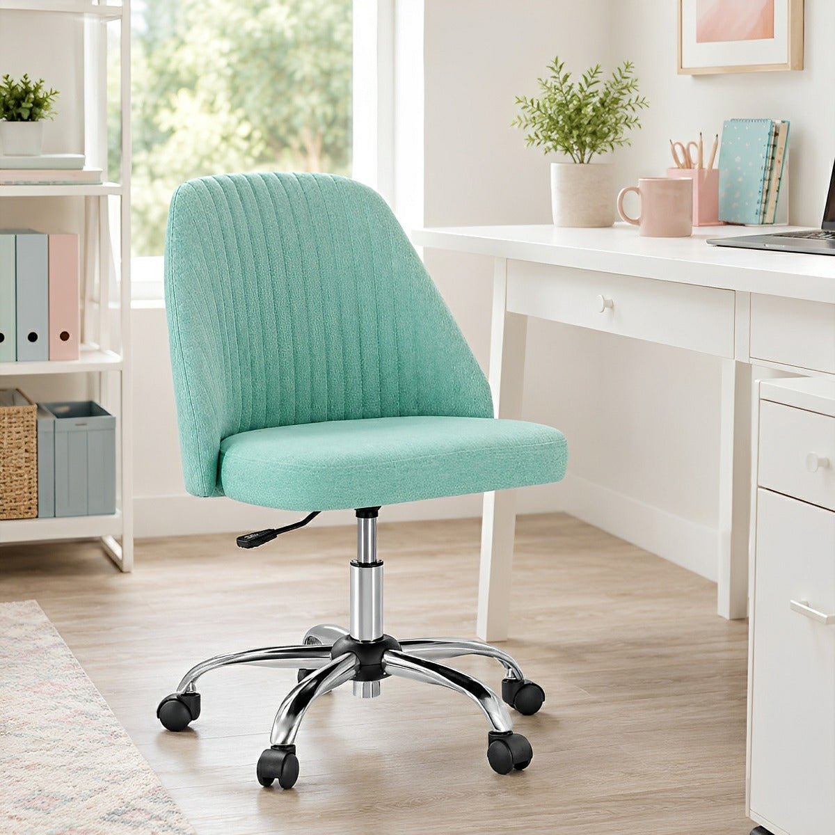 Modern Armless Office Chair with Wheels - Flyachilles