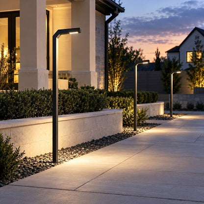 Modern Black LED Column Outdoor Pole Street Light - Flyachilles