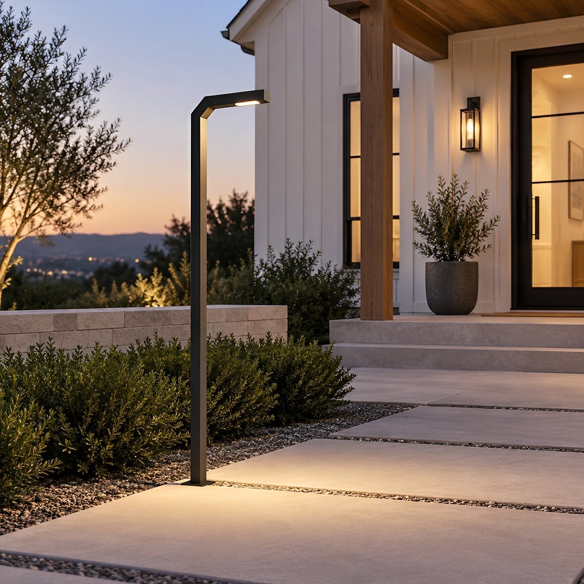 Modern Black LED Column Outdoor Pole Street Light - Flyachilles