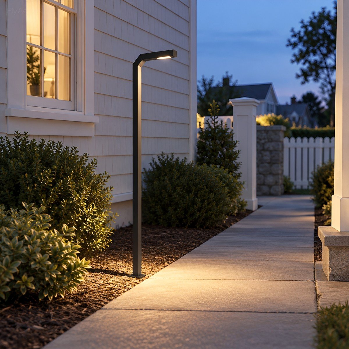 Modern Black LED Column Outdoor Pole Street Light - Flyachilles