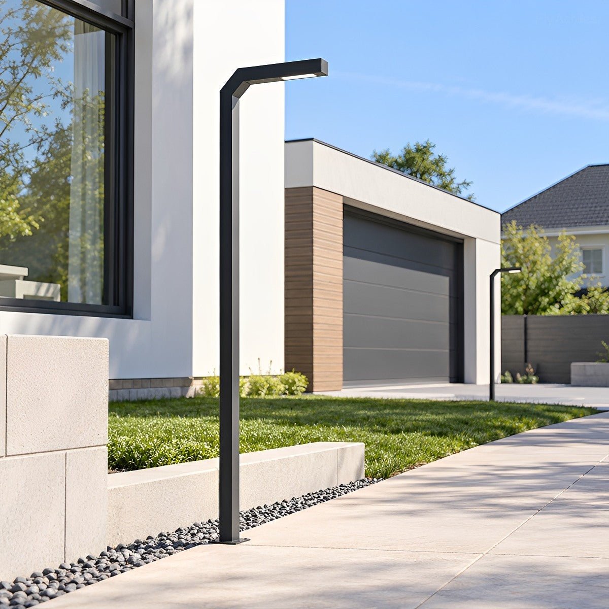 Modern Black LED Column Outdoor Pole Street Light - Flyachilles