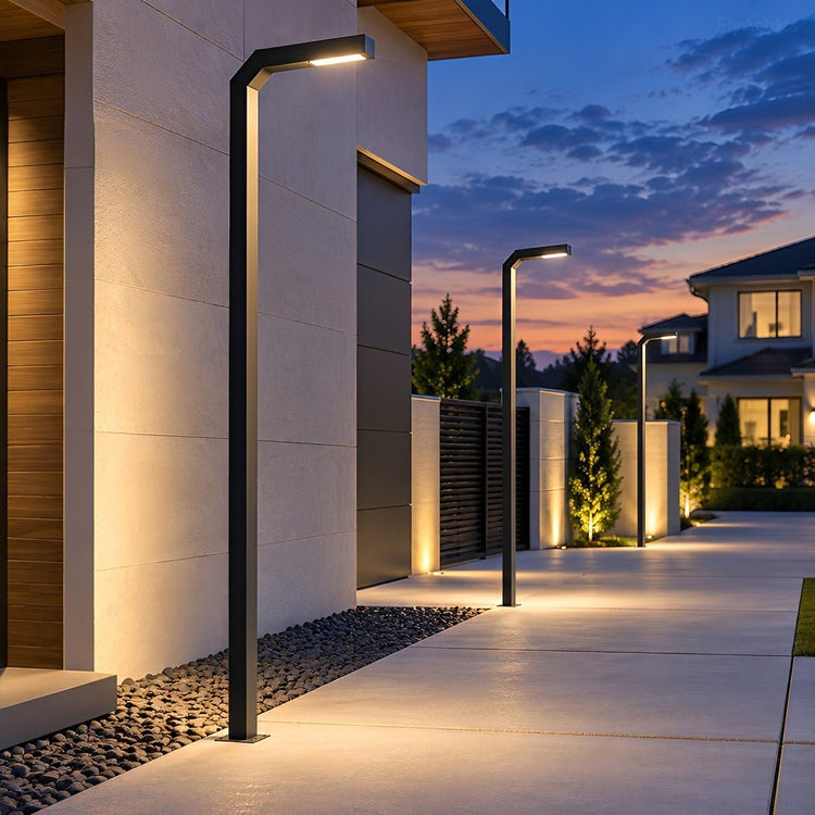 Modern Black LED Column Outdoor Pole Street Light - Flyachilles